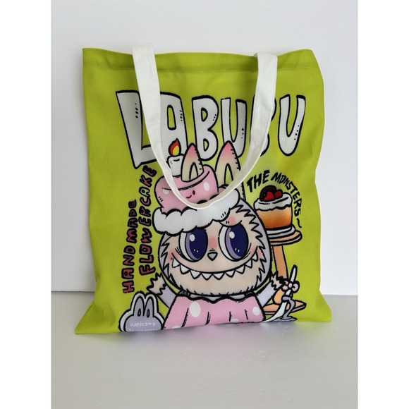 Gift Set 5pcs- Labubu Tote Bag, Shoe Charms, Hair Brush, Stick On Nail Set NEW - Picture 3 of 12